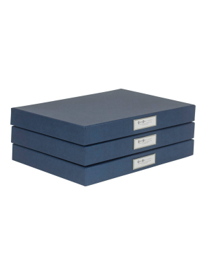 Sven 3pk Hinged Letter Box Set Navy - Bigso Box Of Sweden