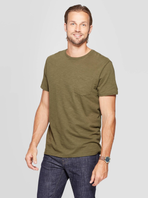 Men's Standard Fit Short Sleeve Slub Pocket Crew Neck T-shirt - Goodfellow & Co™