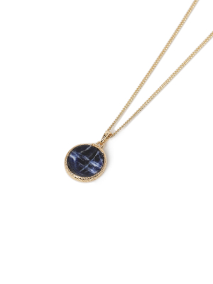 Blue And Stone Pendant Necklace*