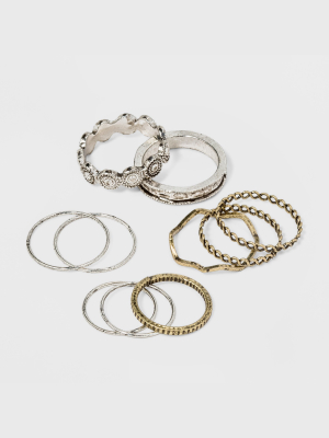 Open Work And Thin Delicate Ring Set 10pc - Universal Thread™