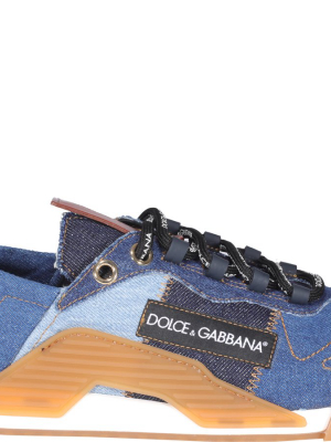 Dolce & Gabbana Ns1 Patchwork Denim Slip-on Sneakers