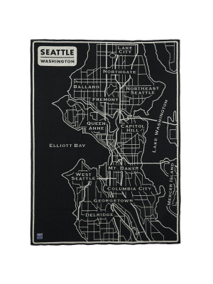 Seattle Map Wool Throw