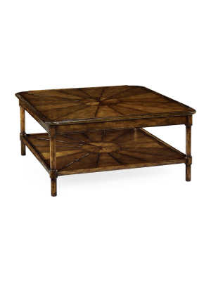 Square Rustic Walnut Coffee Table