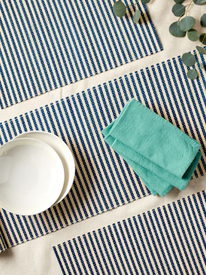 Pop Color Reed Table Linens - Blue Ribbon