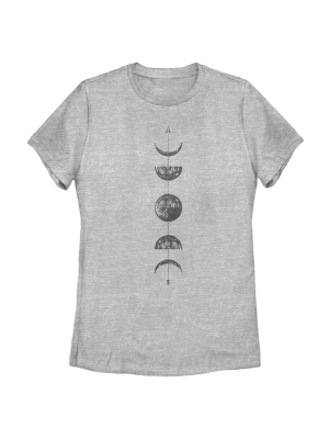 Women's Chin Up Moon Phases Arrow T-shirt