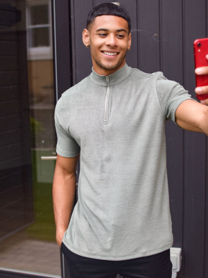 Topman Two-piece Towelling Polo In Sage