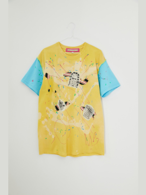 Mindblown Repurposed Oversized Yellow Graphic Tee