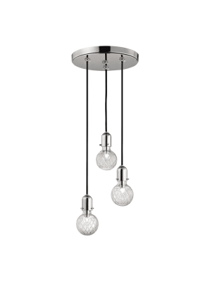 Marlow 3 Light Pendant Polished Nickel