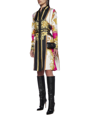 Versace Medusa Renaissance Print Shirt Dress