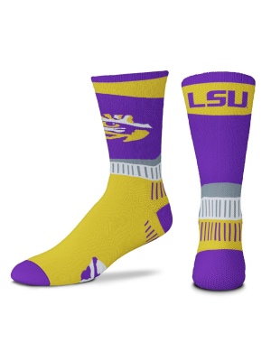 Ncaa Lsu Tigers Men's Sport Fan Crew Socks - 10-13