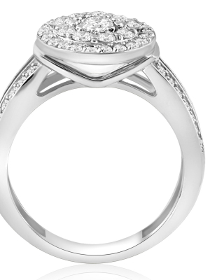 Pompeii3 1 Cttw Diamond Double Halo Engagement Ring 10k White Gold