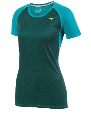 Mizuno Womens Regular Fit Short Sleeve Round Athletic T-shirt - Multicolored Small