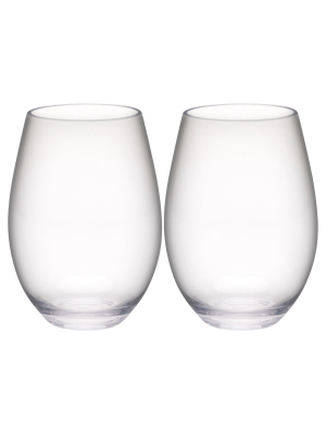 Trinity 20oz Set Of 2 Stemless Wine Tumbler Clear - Zak Designs