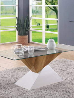 Rune Pedestal Base Coffee Table White - Mibasics