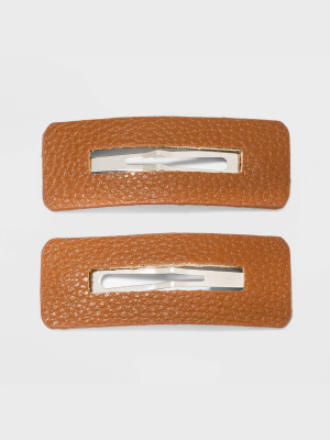Faux Leather Hair Clip Set 2pc - Universal Thread™