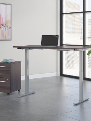 Bush Business Furniture 72wx30d Hght Adjustable Desk W Storage Storm Gray/cool Gray Metallic