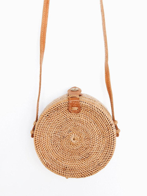 Handwoven Atta Basket Bag - Round - Small