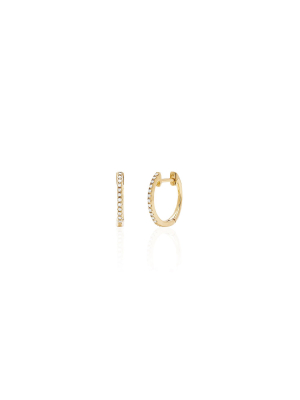 Diamond Mini Huggie Earring  In Yellow Gold(single)