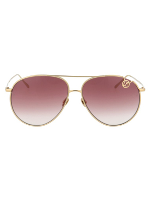 Linda Farrow Joni Aviator Sunglasses