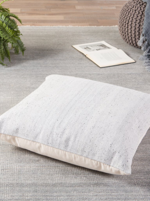 Scandi Solid Light Gray & White Floor Pillow