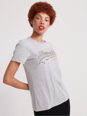 Vintage Logo Embroidery Outline T-shirt