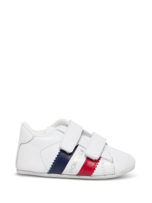 Moncler Enfant Logo Print Crib Shoes