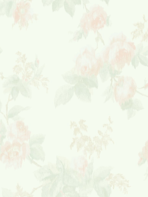 Degas Flowers Wallpaper In Ivory And Blush From The Watercolor Florals Collection By Mayflower Wallpaper