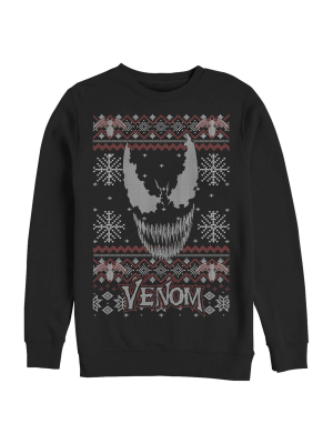 Men's Marvel Ugly Christmas Venom Face Sweatshirt