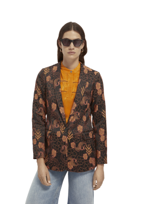 Single-breasted Floral Blazer