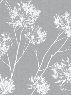 Chinoiserie Silhouette Peel-and-stick Wallpaper In Silver By Nextwall