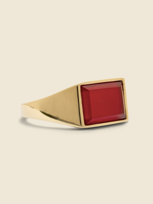 Lennox Agate Ring - Red/gold Vermeil