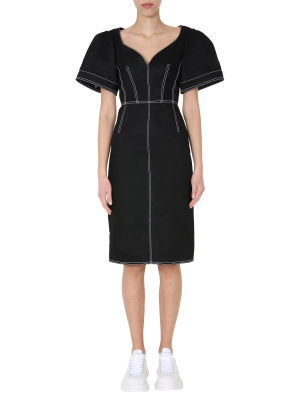 Alexander Mcqueen Fitted Midi Dress