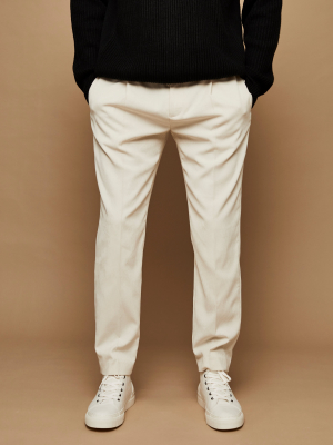 Considered Ecru Organic Corduroy Tapered Trousers