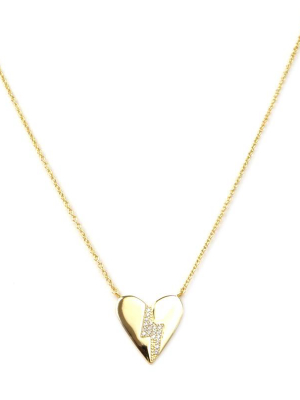 Sterling Heart Bolt Necklace