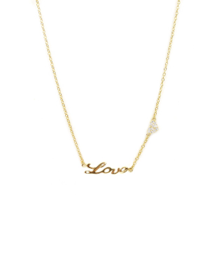 Sterling Love & Heart Necklace