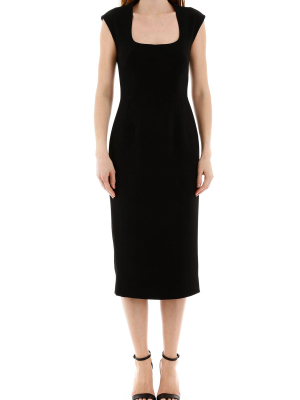 Dolce & Gabbana Square-neck Fitted Midi Dress