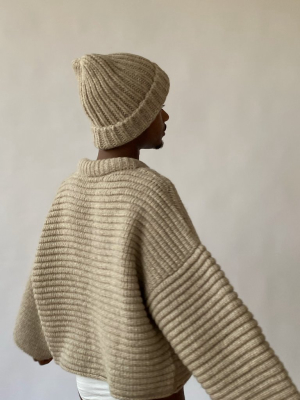 Na Nin Frankie Knitted Alpaca Hat / Available In Ash, Ivory, Oat, Onyx, Umber, Sky