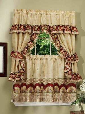 Goodgram Sunflower Complete 5 Pc. Cottage Kitchen Curtain Set