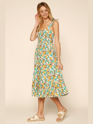 Tropical Tie Shoulder Dress