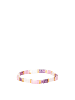 Flat Beaded Bracelet - Blush Colorblock
