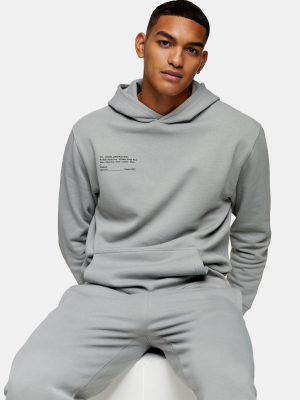 Gray Print Hoodie