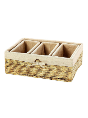 Nesting Storage Baskets, Wicker Basket (4 Piece Set)