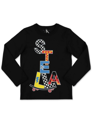 Stella Mccartney Kids Graphic Logo Printed Long Sleeve T-shirt