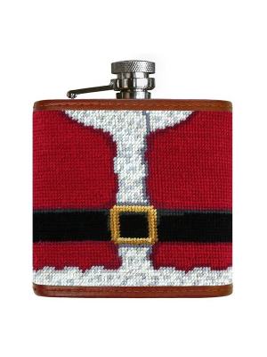 Santa Needlepoint Flask