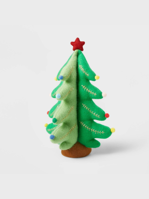 Felt Plush Christmas Trees Decorative Figurine Green & Multicolored - Wondershop™