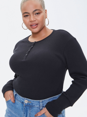 Plus Size Waffle Knit Top