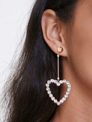 Faux Gem Heart Earrings