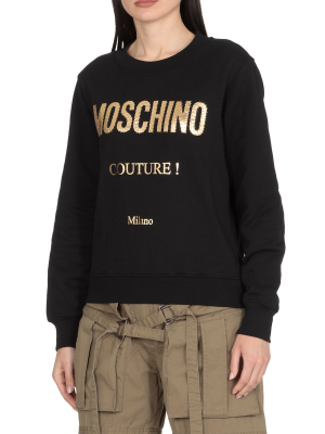 Moschino Logo Embroidered Sweatshirt