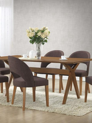 George Mid-century Style Walnut Brown 7-piece Dining Set