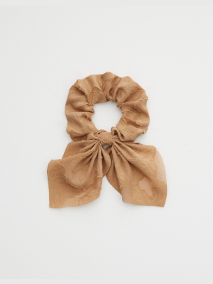 Aerie Chiffon Floral Bow Scrunchie